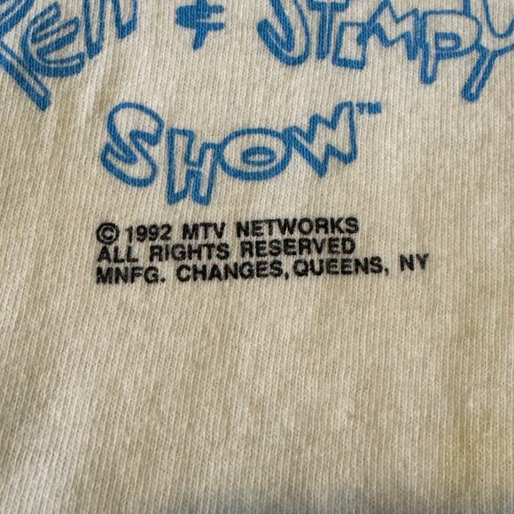 Vintage 1992 MTV Chnages Size Large Ren and Stimpy T-Shirt Single Stitch US Made - Picture 4 of 7
